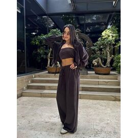 Фотография Костюм спортивный женский тёплый 5165 brown р.42-48 "BONJOUR" недорого оптом от прямого поставщика