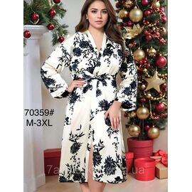 Халат жіночий домашній на запах розмір M-3XL "FLOWER" недорого від прямого постачальника