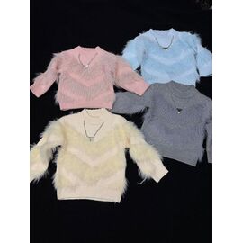 Фотография Свитер детский на девочку 859 grey р.90-130 "Yalisi" недорого оптом от прямого поставщика