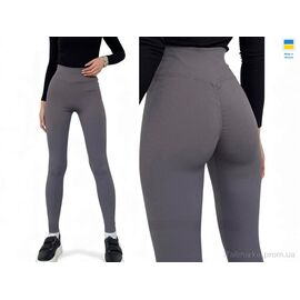 Лосінси жіночі Весна/осінь 5275 т.сірий з пушапом (4 шт. р.сіткаS-XL) "Sport style" недорого оптом від прямого постачальника