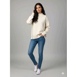 Фотография Свитер женский 0563 l.beige р.one size "Little Secret" недорого оптом от прямого поставщика