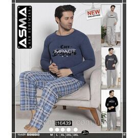 Піжама 2-ка чоловіча байкова з довгим рукавом розміри M-3XL (4кв) "MODY" недорого від прямого постачальника