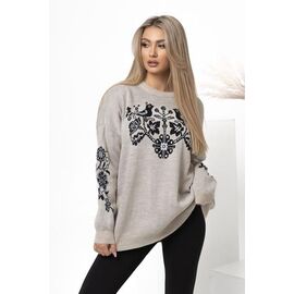 Фотография Свитер женский GL69 beige р.42-48 "FIESTA" недорого оптом от прямого поставщика