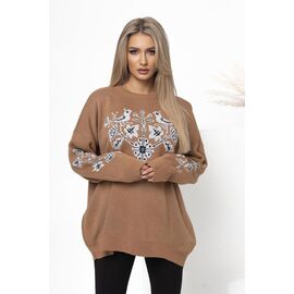 Фотография Свитер женский GL71 brown р.42-48 "FIESTA" недорого оптом от прямого поставщика