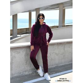 Спортивний костюм жіночий на блискавці велюр на хутрі напівбатал 48,50,52,54 (2кв) "NOWEMBER"
