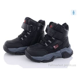 Фотография Ботинки детские удобные зима HB398 black-red (6 пар р.26-31) "Цветик" недорого оптом от прямого поставщика