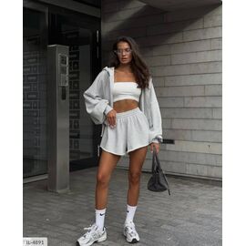 Фотография Костюм женский двойка шорты худи р.S-M;M-L (2цв) "ANNVER" купить недорого от прямого поставщика