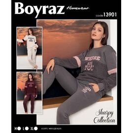 Фотография Пижама тёплая женская 13901 wine р.S-XL "DONELLA" недорого оптом от прямого поставщика