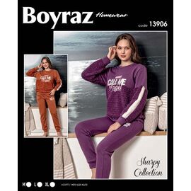 Фотография Пижама тёплая женская 13906 purple р.S-XL "DONELLA" недорого оптом от прямого поставщика