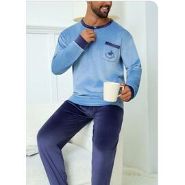 Фотография Пижама мужская 70148 l.blue р.46-54 "HOME STYLE" недорого оптом от прямого поставщика
