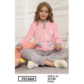 Фотография Пижама детская тёплая на девочку 70166 pink р.110-150 "HOME STYLE" недорого оптом от прямого поставщика