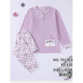 Фотография Пижама детская тёплая на девочку 70178 powder р.6-14 "HOME STYLE" недорого оптом от прямого поставщика