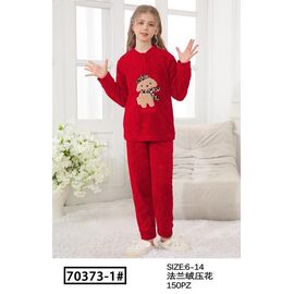 Фотография Пижама детская тёплая на девочку 70373-1 red р.110-150 "HOME STYLE" недорого оптом от прямого поставщика