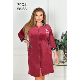 Фотография Халат женский 70C wine р.58-66 "HOME STYLE" недорого оптом от прямого поставщика