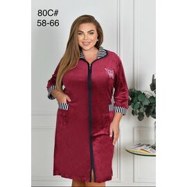 Фотография Халат женский 80C wine р.58-66 "HOME STYLE" недорого оптом от прямого поставщика