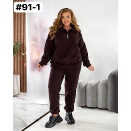 Фотография Костюм спортивный женский 91-1 brown р.54-60 "HOME STYLE" недорого оптом от прямого поставщика
