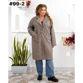 Фотография Пальто женское 99-2 beige р.50-60 "HOME STYLE" недорого оптом от прямого поставщика