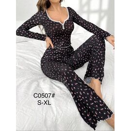 Фотография Пижама женская C0507 black р.44-50 "HOME STYLE" недорого оптом от прямого поставщика