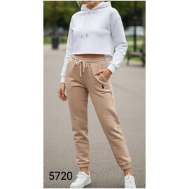 Фотография Штаны спортивные женские тёплые 5720 beige р.S-L "Met&March" недорого оптом от прямого поставщика