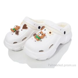 Крокси жіночі літні Зима 6600 white (5 пар р.36-41) "Deshman" недорого оптом від прямого постачальника