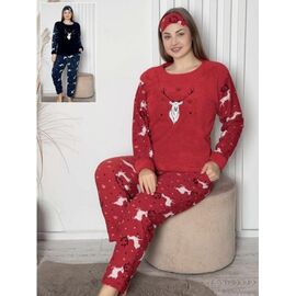 Фотография Пижама тёплая женская 02122 mix р.XL-4XL "SHELLY" недорого оптом от прямого поставщика