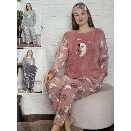 Фотография Пижама тёплая женская 02160 mix р.XL-4XL "SHELLY" недорого оптом от прямого поставщика