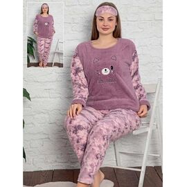 Фотография Пижама тёплая женская 02165 powder р.XL-4XL "SHELLY" недорого оптом от прямого поставщика