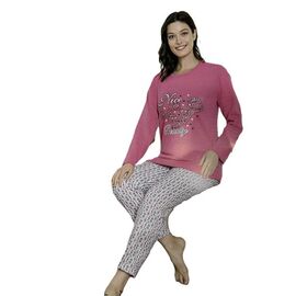 Фотография Пижама тёплая женская 0302 pink р.M-2XL "SHELLY" недорого оптом от прямого поставщика