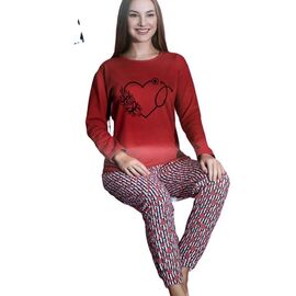 Фотография Пижама тёплая женская 15322 red р.M-3XL "SHELLY" недорого оптом от прямого поставщика