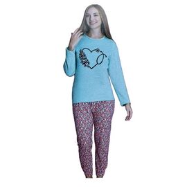 Фотография Пижама тёплая женская 15329 l.blue р.M-3XL "SHELLY" недорого оптом от прямого поставщика