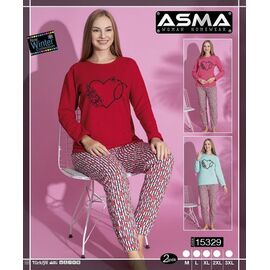 Фотография Пижама тёплая женская 15329 mix р.M-3XL "SHELLY" недорого оптом от прямого поставщика