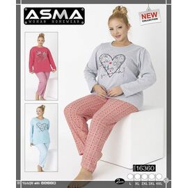 Фотография Пижама тёплая женская 16360 mix р.L-4XL "SHELLY" недорого оптом от прямого поставщика