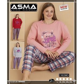 Фотография Пижама тёплая женская 16380 mix р.L-4XL "SHELLY" недорого оптом от прямого поставщика