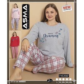 Фотография Пижама тёплая женская 16392 mix р.L-4XL "SHELLY" недорого оптом от прямого поставщика