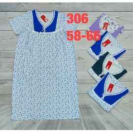 Фотография Ночнушка женская 306-1 mix р.58-66 "SHELLY" недорого оптом от прямого поставщика