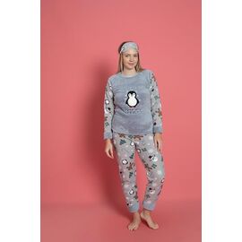 Фотография Пижама тёплая женская H107 grey р.M-2XL "SHELLY" недорого оптом от прямого поставщика