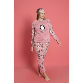 Фотография Пижама тёплая женская H108 powder р.M-2XL "SHELLY" недорого оптом от прямого поставщика