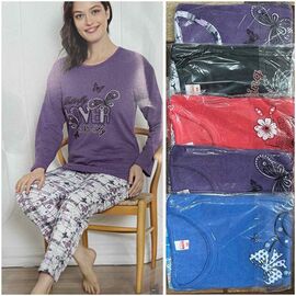 Фотография Пижама тёплая женская H112 mix р.M-3XL "SHELLY" недорого оптом от прямого поставщика