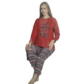 Фотография Пижама тёплая женская H113 red р.M-2XL "SHELLY" недорого оптом от прямого поставщика