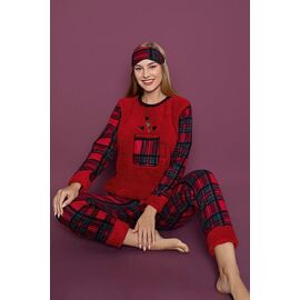 Фотография Пижама тёплая женская H122 red р.M-2XL "SHELLY" недорого оптом от прямого поставщика