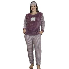 Фотография Пижама тёплая женская H125 violet р.XL-4XL "SHELLY" недорого оптом от прямого поставщика