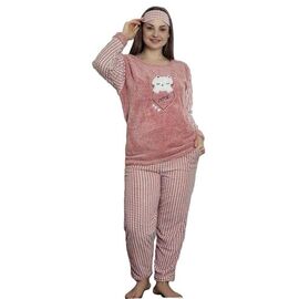 Фотография Пижама тёплая женская H126 peach р.XL-4XL "SHELLY" недорого оптом от прямого поставщика