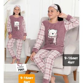 Фотография Пижама детская тёплая на девочку 7001 powder р.9-16 "MMZ" недорого оптом от прямого поставщика