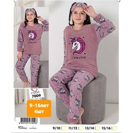 Фотография Пижама детская тёплая на девочку 7009 pink р.9-16 "MMZ" недорого оптом от прямого поставщика