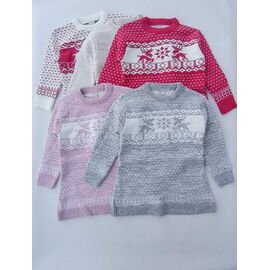 Фотография Свитер детский на девочку 820-1 white-grey р.6-9 "Meloria" недорого оптом от прямого поставщика