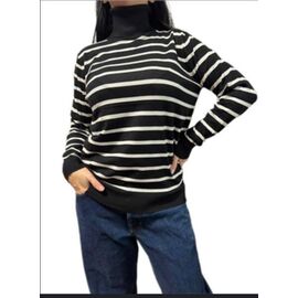 Фотография Свитер женский 24001 black-white р.48-54 "Elena&Vika" недорого оптом от прямого поставщика