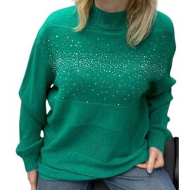 Фотография Свитер женский 24070 green р.50-58 "Elena&Vika" недорого оптом от прямого поставщика