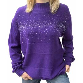 Фотография Свитер женский 24070 purple р.50-58 "Elena&Vika" недорого оптом от прямого поставщика