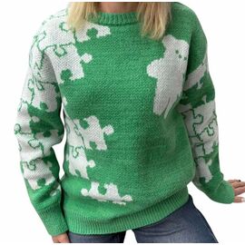 Фотография Свитер женский 25407 green р.46-52 "Elena&Vika" недорого оптом от прямого поставщика