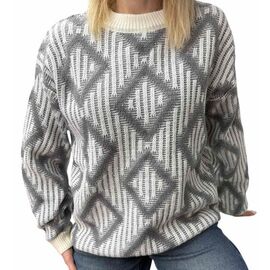 Фотография Свитер женский 25408 grey р.48-56 "Elena&Vika" недорого оптом от прямого поставщика